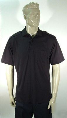 New public safety/security knit polo shirt (black)