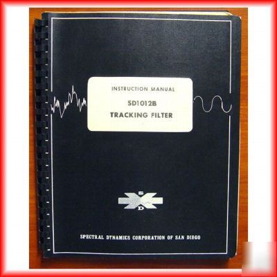Spectral dynamics SD1012B tracking filter manual