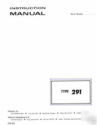 Tek tektronix 291 operation & service manual