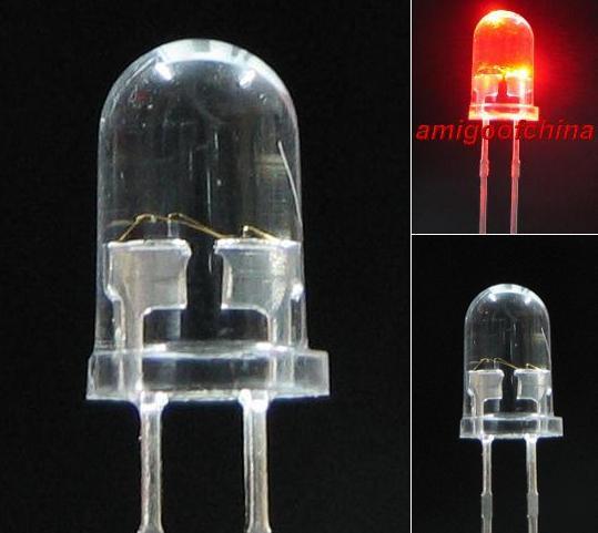 50X 3MM red flash led bulb light alarm free resistors