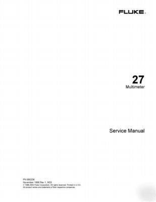 Fluke 27 multimeter user + operation & service manual