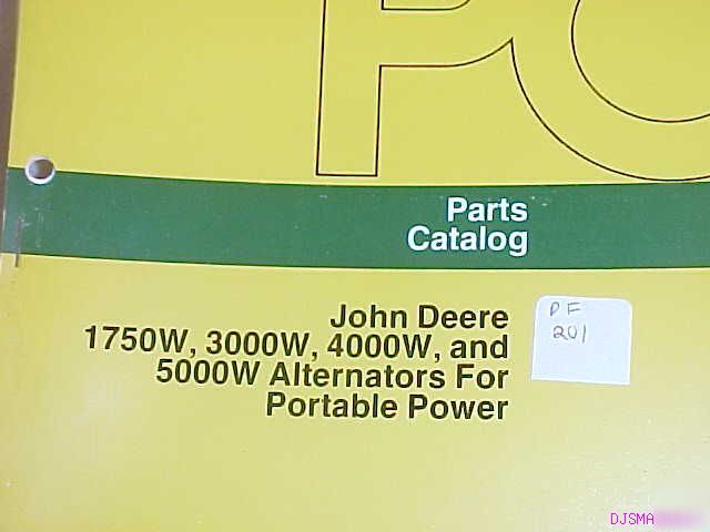 John deere 5000W 3000W 4000W alternators parts catalog