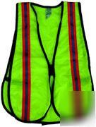 Traffix lime mesh safety vest reflective stripes