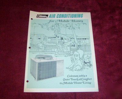 Vintage coleman air conditioning mobile homes brochure 