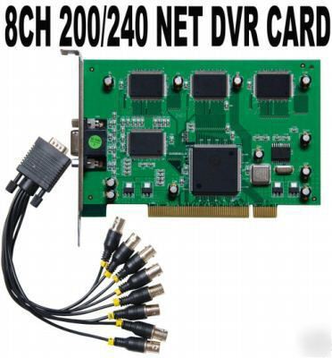 8CH 200/240FPS net dvr card authorized software h.264