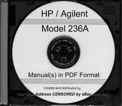 Agilent hp 236A service operation manual/parts list