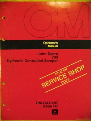 John deere 700 hydraulic scraper operator manual