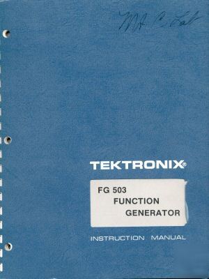 Tek tektronix FG503 instruction manual.