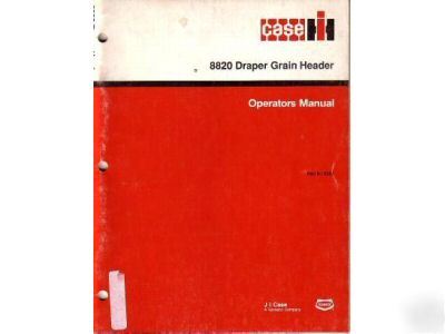 Ji case ih 8820 grain header operators manual 1991
