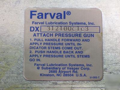 Farval multiple valve manifold lub system 