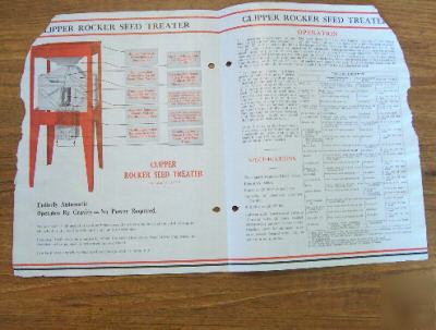 Old clipper rocker seed treater sales brochure