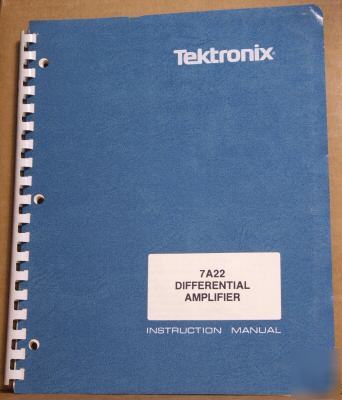 Tek tektronix 7A22 original service/operating manual