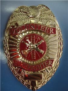 Volunteer fire department badge gold 