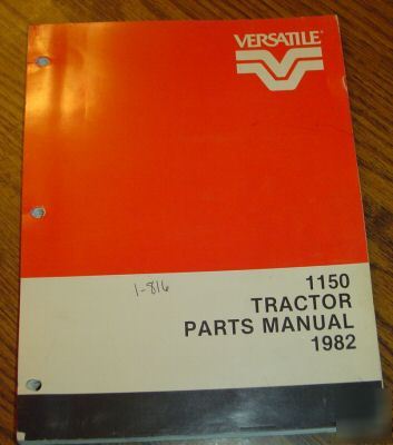 1982 vesatile 1150 tractor parts catalog manual book