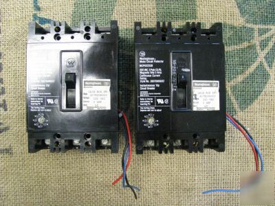 (2) MCP0322CR westinghouse 3A 600V 3P circuit breakers 