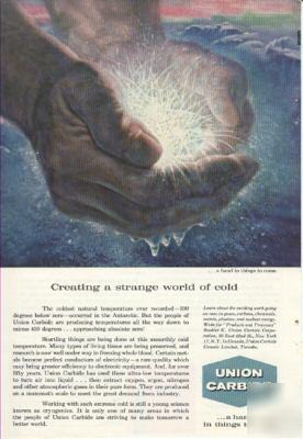 Neat 1960 union carbide ad - strange world of cold