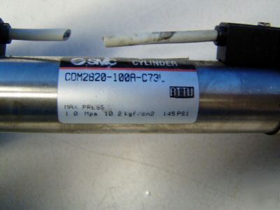 Smc pneumatic cylinder m/n: CDM2B20-100A-C73L - used