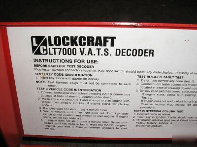 Vats decoder lockcraft v.a.t.s. gm general motors 