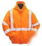 Hi-viz hooded sweatshirt - class iii orange -3X lg
