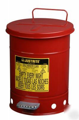 Justrite oily waste can w/ foot operated cover (10 gal)