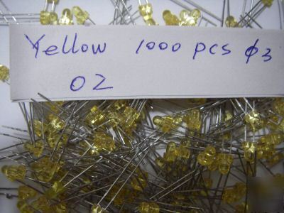 Lots**1000 pcs --- 3MM yellow leds,led's