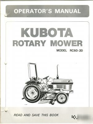 Kubota model RC60-20 rotary mower operator's manual
