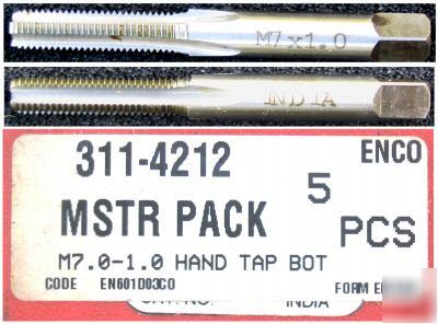 New M7X1.0 hss hand tap bot 5 pcs mstr pack 311-4212
