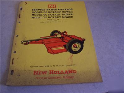 New 1964 holland 35 60 72 rotary mowers parts catalog