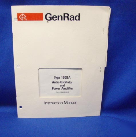 Genrad type 1308-a instruction manual