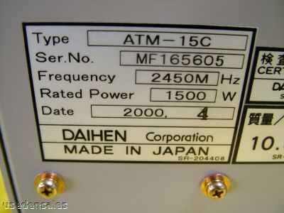 New daihen 1500W microwave generator atm-15C 