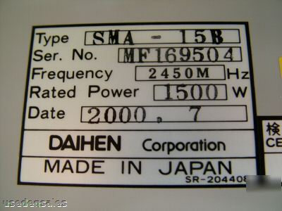 New daihen 1500W microwave generator atm-15C 
