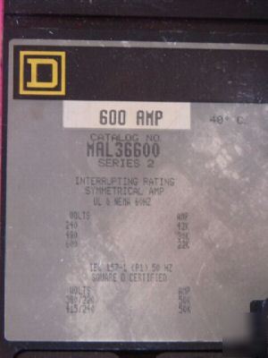 Square d MAL36600 circuit breaker 600 amp #5251G
