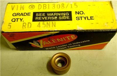 New 5 valenite rd 45NN round tin coat carbide inserts