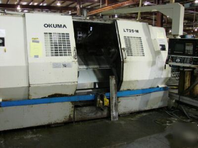 Okuma LT25M 7 axis twin spindle cnc lathe with milling