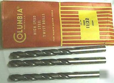 New usa made 11/32 jobbers lenght drill bits 3 pack