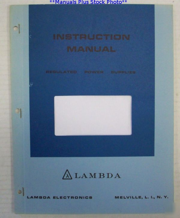 Lambda le-106/le-10 op-sv prelim manual - $5 shipping 
