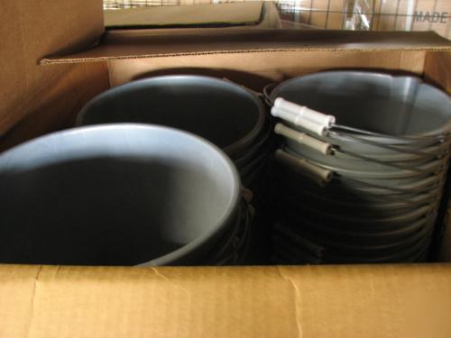 Lot 48 plastic buckets w/ spout and metal handle pails