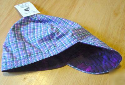 New traditional plaid welding hat 7 3/4 fitter marbled