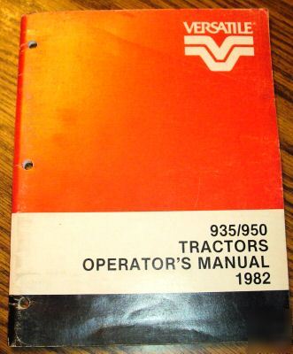 1982 vesatile 935 950 tractor operator's owner's manual
