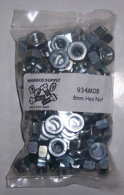 8MM hex nut - 100 quanity - high quality - 934M08