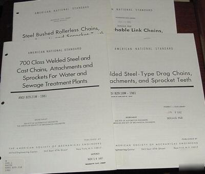 Ansi lot steel chains, attachments, sprockets teeth