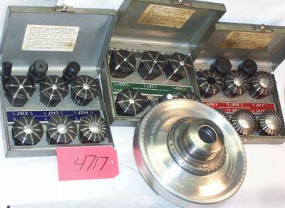Jacobs lathe speed chuck with 17 pc collet set 