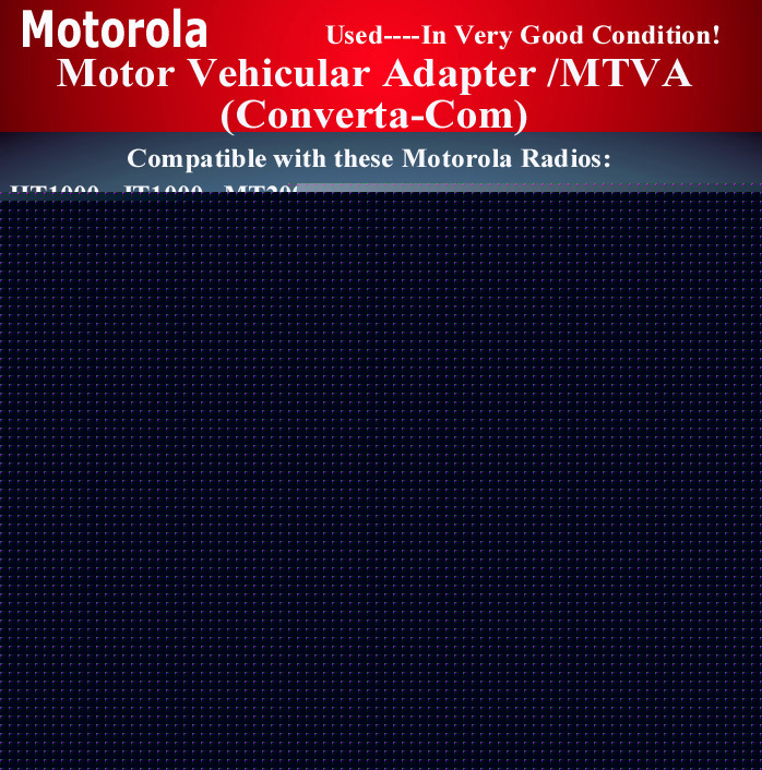 Motorola convertacom / mtva, for HT1000, JT2000 radio