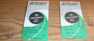 New 12PC precision twist jobber stub drill #78