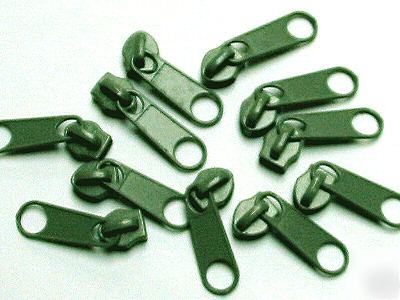 #5 nylon coil zipper sliders long (880) olive green 50