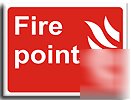 Fire point & flame sign-adh.vinyl-250X200MM(fi-056-ae)