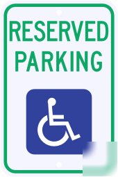 Handicap parking sign ada w/ symbol 12