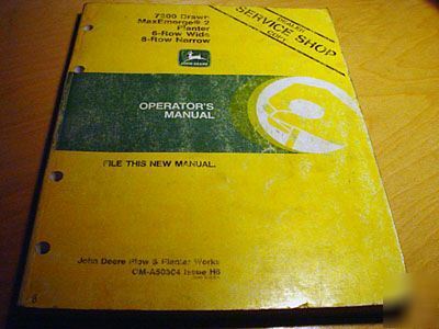 John deere 7200 maxemerge planter operator's manual jd