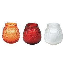 Ambria euro-venetian filled glass candle-ste 234V-4-fwh