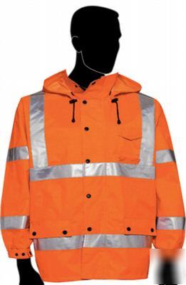 Ansi osha class iii 3 windbreaker safety tow jacket xl